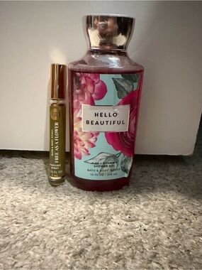 BUNDLE Bath & Body Works "Hello Beautiful" Shower & Gel + Roller Perfume